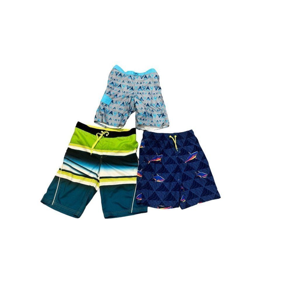 Boys Size 10/12 Swim Trunk Bundle Med 3 Pairs